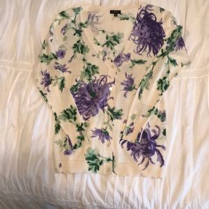 Talbots petite cardigan long sleeve floral